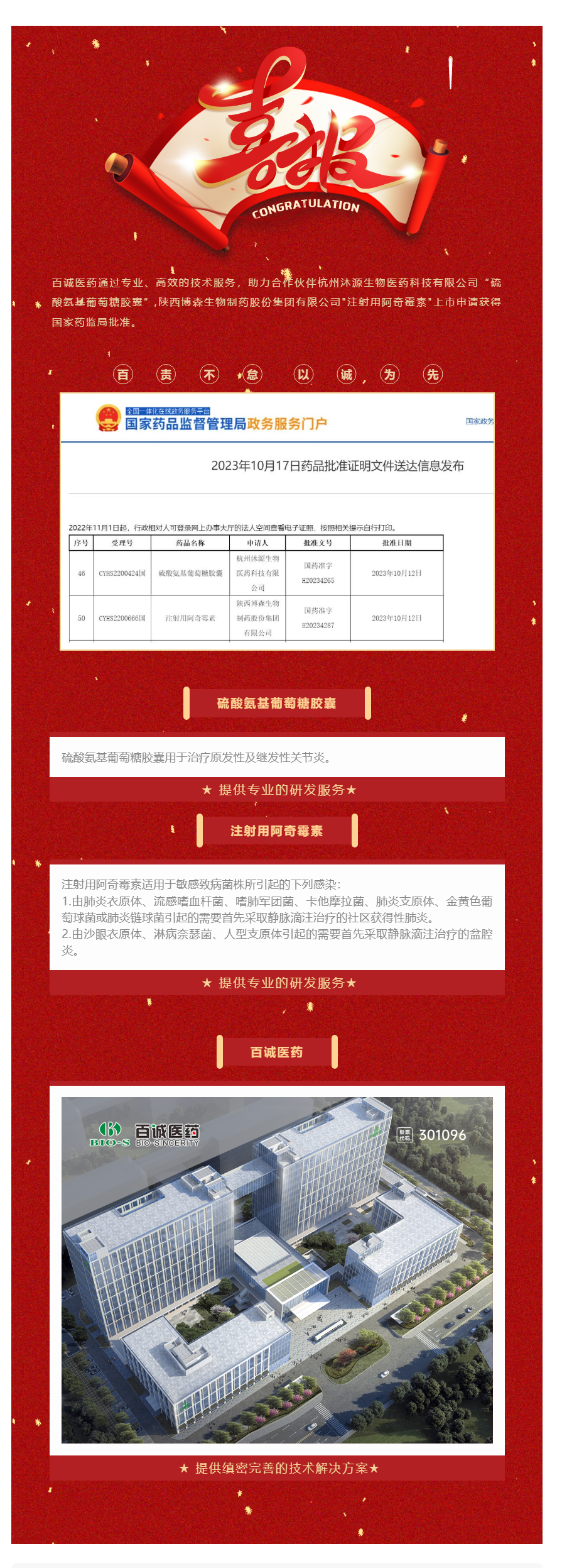 又获双批！百诚医药助力合作伙伴硫酸氨基葡萄糖胶囊、注射用阿奇霉素获批.png